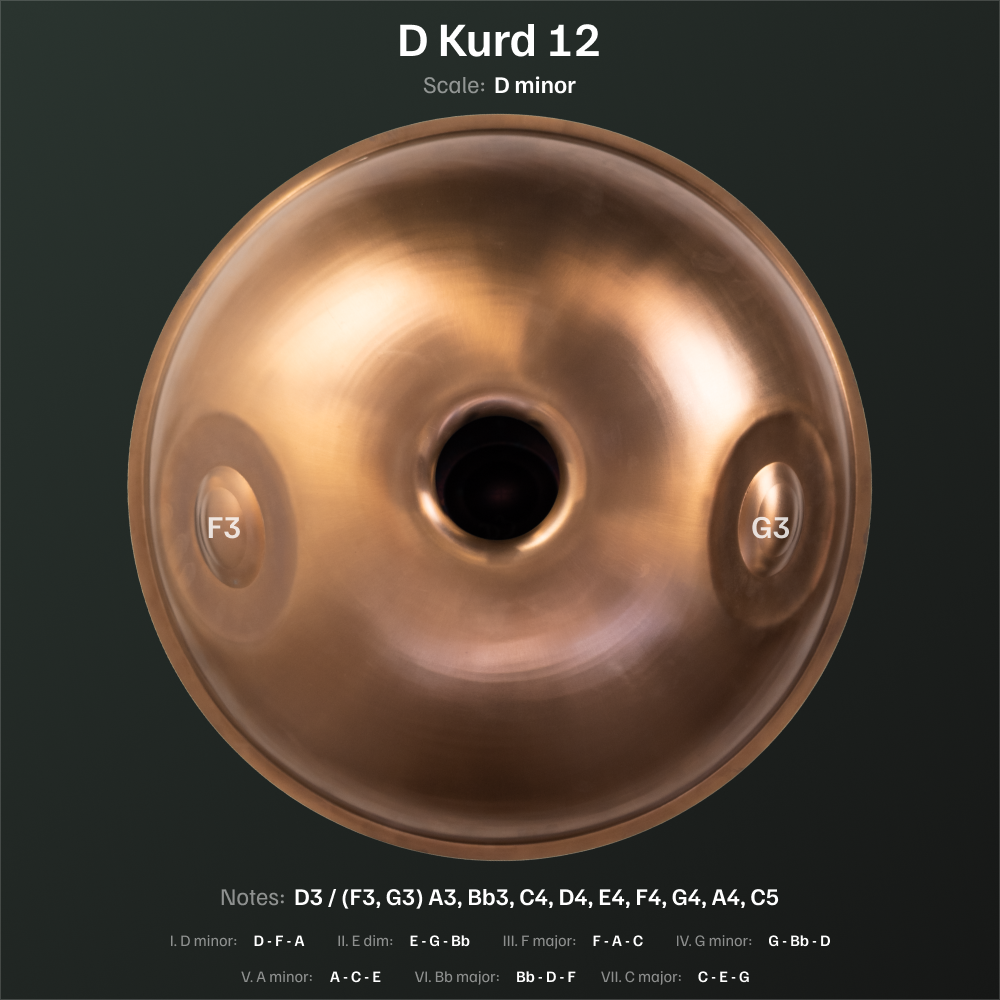 Handpan - D Kurd  - 12 Notes - By MAG Instruments